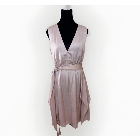 New BCBG MAXAZRIA Dress 8 Cahya Ruffle Fringe Satin Pink Party Evening Wedding - Picture 2 of 11